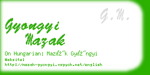 gyongyi mazak business card